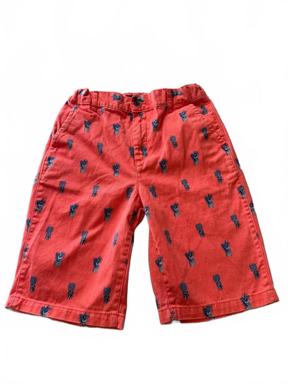 The Childrens Place Boys Pineapple Chino Shorts 12 Coral Pink Orange Adjustable